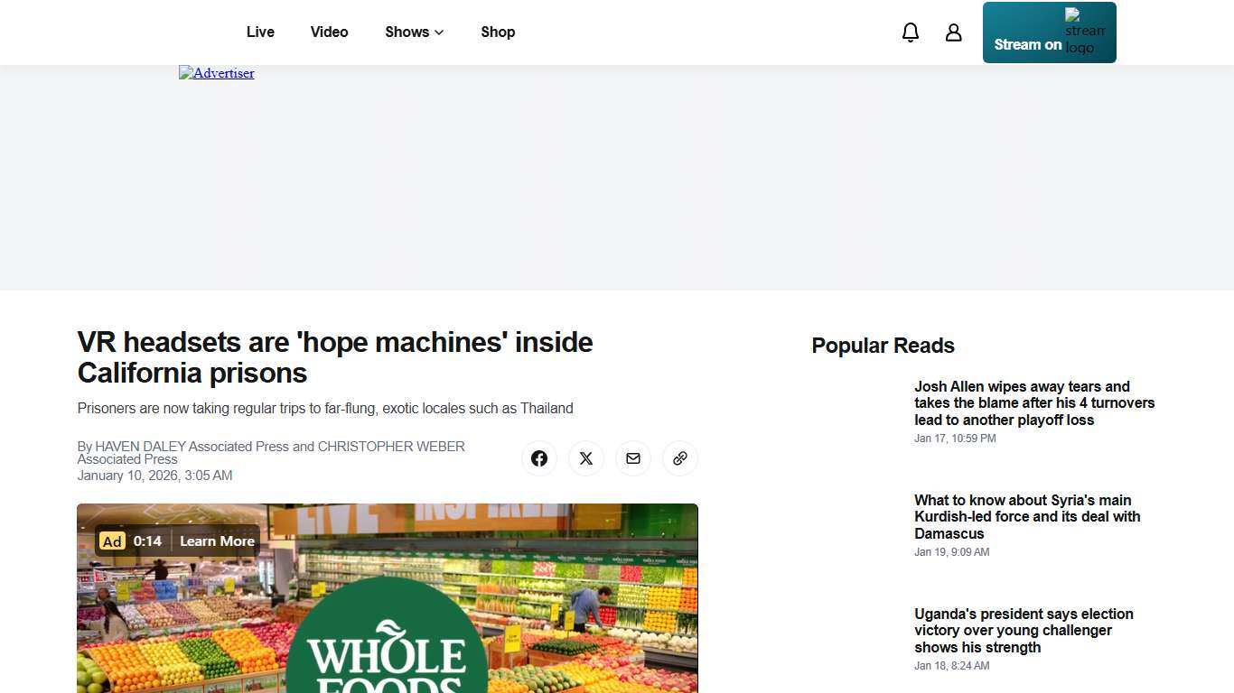 VR headsets are 'hope machines' inside California prisons - ABC News